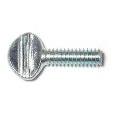 Midwest Fastener Thumb Screw, 1/4"-20 Thread Size, Spade, Zinc Plated Steel, 3/4 in Lg, 4 PK 60512